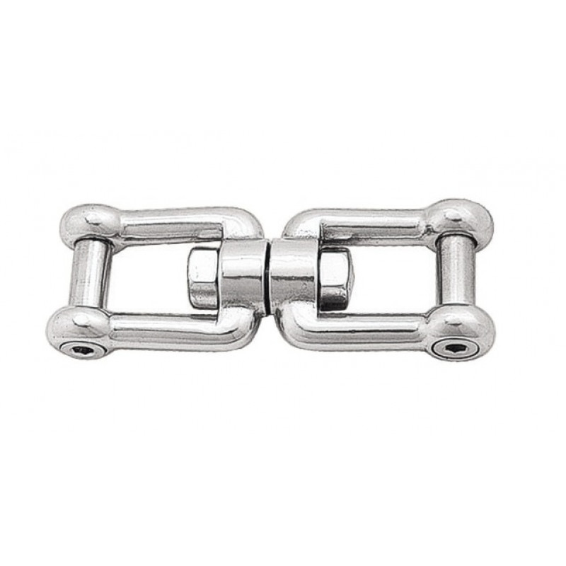 Swivels made of mirror polished AISI 316 stainless steel version with shackle + shackle